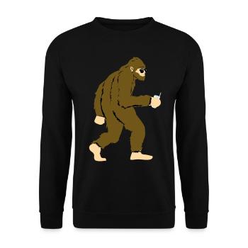 Bigfoot drinks cocktail at party - Unisex Sweatshirt - black - Front - Alina (178cm) & Michal (187cm)