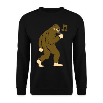 Bigfoot singt Musik - Unisex Pullover - Schwarz - Vorne - Alina (178cm) & Michal (187cm)