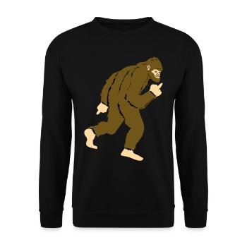 Bigfoot montre un doigt d’honneur - Sweat-shirt Unisexe - noir - Devant - Alina (178cm) & Michal (187cm)