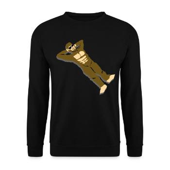 Bigfoot is located on the beach - Unisex Sweatshirt - black - Front - Alina (178cm) & Michal (187cm)