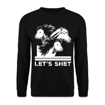 Shetland Pony Riding Horses Shetty - Unisex Sweatshirt - black - Front - Alina (178cm) & Michal (187cm)