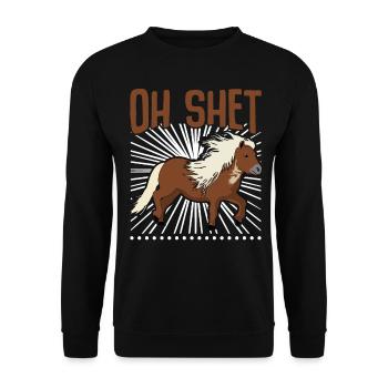 Shetlandpony Shetty Shetland Pony - Unisex Pullover - Schwarz - Vorne - Alina (178cm) & Michal (187cm)