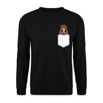 Shetland Pony Riding Shetland Pony Shetty - Unisex Sweatshirt - black - Front - Alina (178cm) & Michal (187cm)