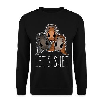 Shetlandpony Shetland Pony Shetty - Unisex Pullover - Schwarz - Vorne - Alina (178cm) & Michal (187cm)