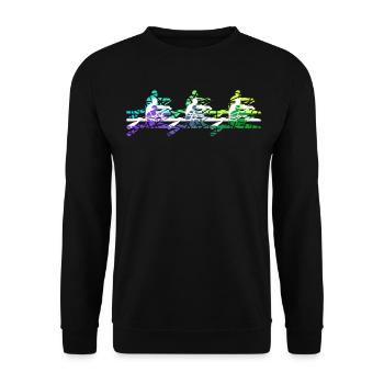 Rudersport Kanu Ruderboot Ruderer Rudern - Unisex Pullover - Schwarz - Vorne - Alina (178cm) & Michal (187cm)