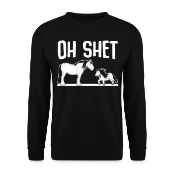 Poney Shetland et cheval Poney Shetland - Sweat-shirt Unisexe - noir - Devant - Alina (178cm) & Michal (187cm)