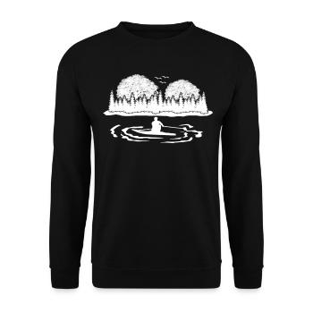 Rudern Rudersport Kanu Ruderboot Ruderer - Unisex Pullover - Schwarz - Vorne - Alina (178cm) & Michal (187cm)