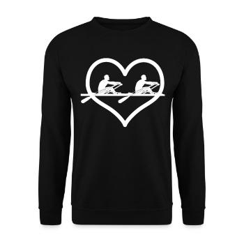 Ruderboot Ruderer Rudern Herz Rudersport - Unisex Pullover - Schwarz - Vorne - Alina (178cm) & Michal (187cm)