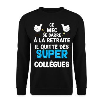 Retraite Départ Entreprise Citation Humour Homme - Sweat-shirt Unisexe - noir - Devant - Alina (178cm) & Michal (187cm)