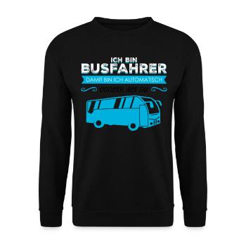 Busfahrer Linienbus - Unisex Pullover - Schwarz - Vorne - Alina (178cm) & Michal (187cm)