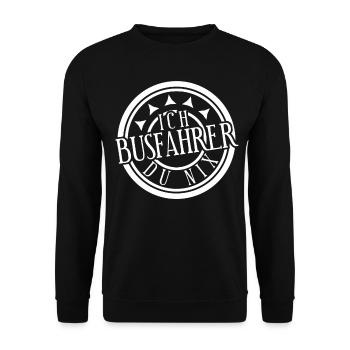 Busfahrer Spruch Linienbus - Unisex Pullover - Schwarz - Vorne - Alina (178cm) & Michal (187cm)