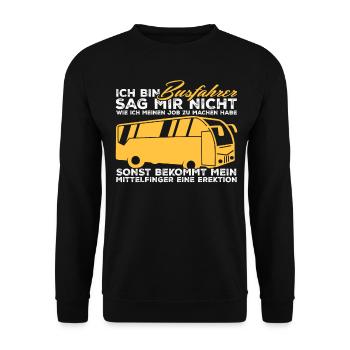 Busfahrer Bus Linienbus - Unisex Pullover - Schwarz - Vorne - Alina (178cm) & Michal (187cm)