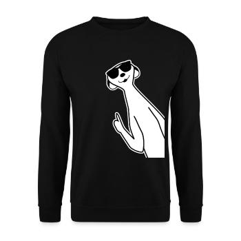 Meerkat with thumbs up - Unisex Sweatshirt - black - Front - Alina (178cm) & Michal (187cm)