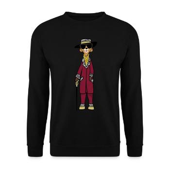 Meerkat Pimp - Unisex Sweatshirt - black - Front - Alina (178cm) & Michal (187cm)
