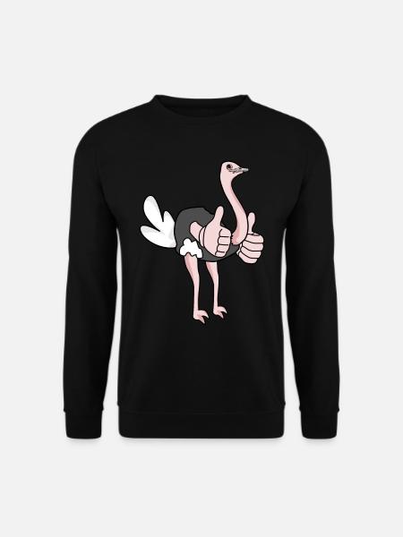 Ostrich gives thumbs up - Unisex Sweatshirt - black