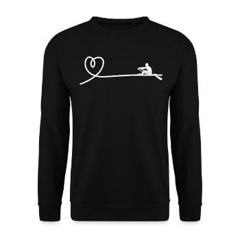 Ruderboot Ruderer Herz Rudern Rudersport - Unisex Pullover - Schwarz - Vorne - Alina (178cm) & Michal (187cm)