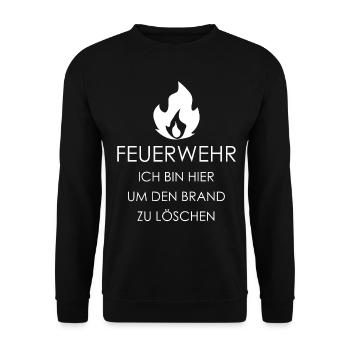 Feuerwehrmann Jugendfeuerwehr - Unisex Pullover - Schwarz - Vorne - Alina (178cm) & Michal (187cm)