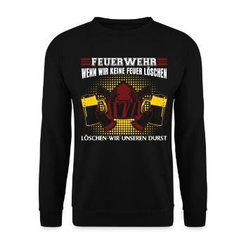 Feuerwehr Bier Jugendfeuerwehr - Unisex Pullover - Schwarz - Vorne - Alina (178cm) & Michal (187cm)