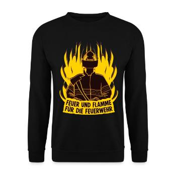 Freiwillige Feuerwehr Jugendfeuerwehr - Unisex Pullover - Schwarz - Vorne - Alina (178cm) & Michal (187cm)
