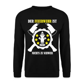 Jugendfeuerwehr Reim Feuerwehr - Unisex Pullover - Schwarz - Vorne - Alina (178cm) & Michal (187cm)