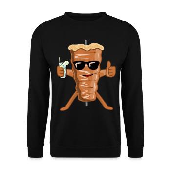 Doner kebab avec lunettes de soleil brochette kebab - Sweat-shirt Unisexe - noir - Devant - Alina (178cm) & Michal (187cm)