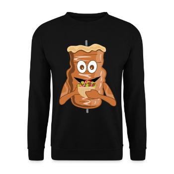 Döner fat kebab skewer kebab - Unisex Sweatshirt - black - Front - Alina (178cm) & Michal (187cm)