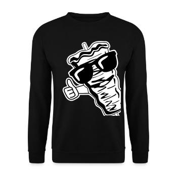 Doner kebab sunglasses kebab skewer - Unisex Sweatshirt - black - Front - Alina (178cm) & Michal (187cm)