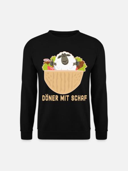 Döner mit Schaf Dönerspieß Kebab - Unisex Pullover - Schwarz