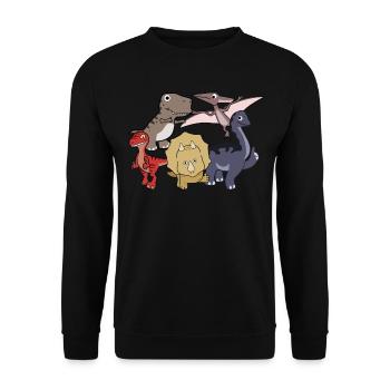 Dinosaur Thumbs Up Dinosaur - Sweat-shirt Unisexe - noir - Devant - Alina (178cm) & Michal (187cm)