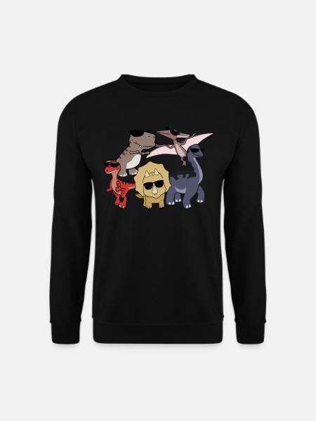 Dinosaur with sunglasses - Unisex Sweatshirt - black