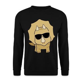 Dinosaurier lustiger Dino - Unisex Pullover - Schwarz - Vorne - Alina (178cm) & Michal (187cm)