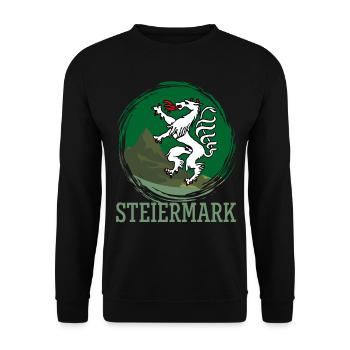 Steiermark Berge Styria Österreich - Unisex Pullover - Schwarz - Vorne - Alina (178cm) & Michal (187cm)