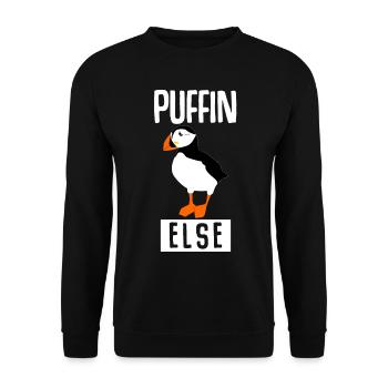 Puffin Joke Puffins Puffins - Unisex Sweatshirt - black - Front - Alina (178cm) & Michal (187cm)