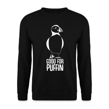 Puffin Saying puffins puffins - Unisex Sweatshirt - black - Front - Alina (178cm) & Michal (187cm)