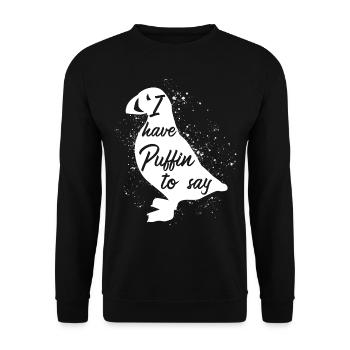 Puffin Papageientaucher - Unisex Pullover - Schwarz - Vorne - Alina (178cm) & Michal (187cm)