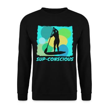 Stand Up Paddling Board - Unisex Sweatshirt - black - Front - Alina (178cm) & Michal (187cm)