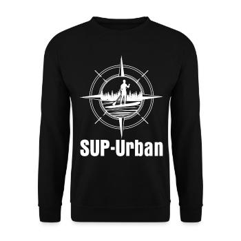 Stand Up Paddling in the city - Unisex Sweatshirt - black - Front - Alina (178cm) & Michal (187cm)