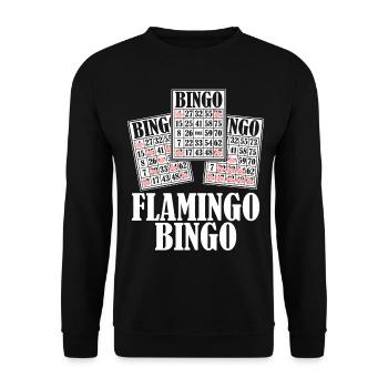 Flamants roses Bingo Flamants roses - Sweat-shirt Unisexe - noir - Devant - Alina (178cm) & Michal (187cm)