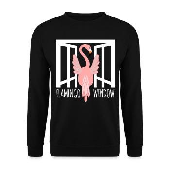 funny flamingo - Unisex Sweatshirt - black - Front - Alina (178cm) & Michal (187cm)