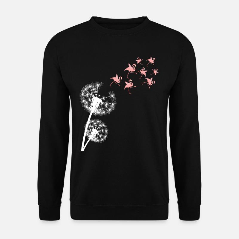 Flamingo Pusteblume Flamingos - Unisex Pullover - Schwarz