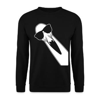 Flamingo mit Sonnenbrille Flamingos - Unisex Pullover - Schwarz - Vorne - Alina (178cm) & Michal (187cm)