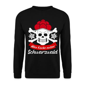 Schwarzwald Bollenhut - Unisex Pullover - Schwarz - Vorne - Alina (178cm) & Michal (187cm)
