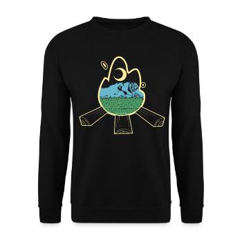 Zugspitze Hiking - Unisex Sweatshirt - black - Front - Alina (178cm) & Michal (187cm)