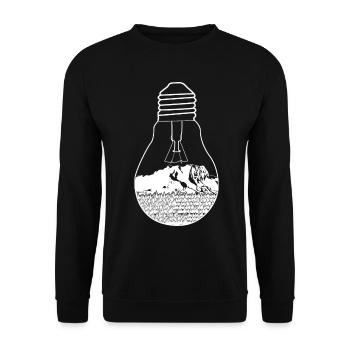 Zugspitze in light bulb mountaineering - Unisex Sweatshirt - black - Front - Alina (178cm) & Michal (187cm)