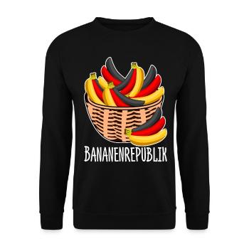 Bananenrepublik Bananenkorb - Unisex Pullover - Schwarz - Vorne - Alina (178cm) & Michal (187cm)