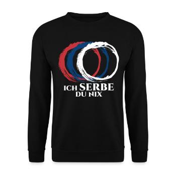 Serbien serbische Flagge Serbe - Unisex Pullover - Schwarz - Vorne - Alina (178cm) & Michal (187cm)