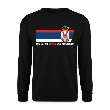 Serbe serbische Flagge Balkan Serbien - Unisex Pullover - Schwarz - Vorne - Alina (178cm) & Michal (187cm)
