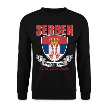 Serbie Drapeau serbe - Sweat-shirt Unisexe - noir - Devant - Alina (178cm) & Michal (187cm)