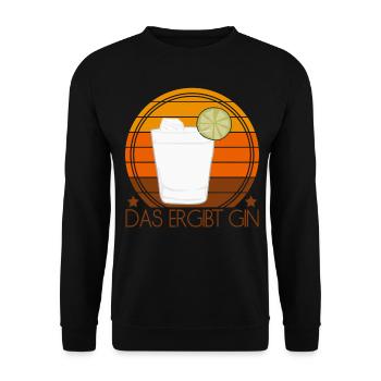Gin Retro Party - Unisex Pullover - Schwarz - Vorne - Alina (178cm) & Michal (187cm)