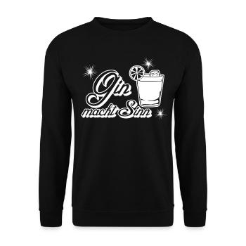 Gin macht Sinn Cocktail - Unisex Pullover - Schwarz - Vorne - Alina (178cm) & Michal (187cm)